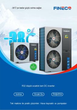 Fineco -46 kW Monoblok İnverter R32 Çift Pervaneli Trifaze Isı Pompası - Montaj Dahil